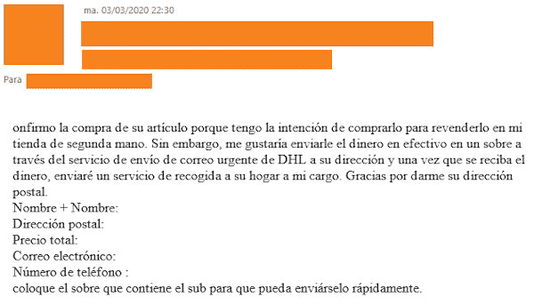 Campaña de fraude de DHL Exprés