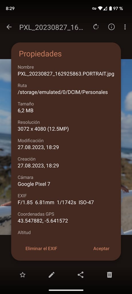 ejemplo datos exif