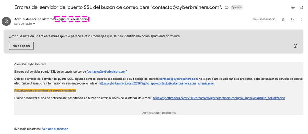 ejemplo phising corporativa